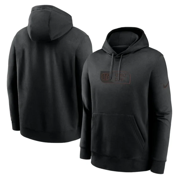Cincinnati bengals nike edge french terry club pullover hoodie Black