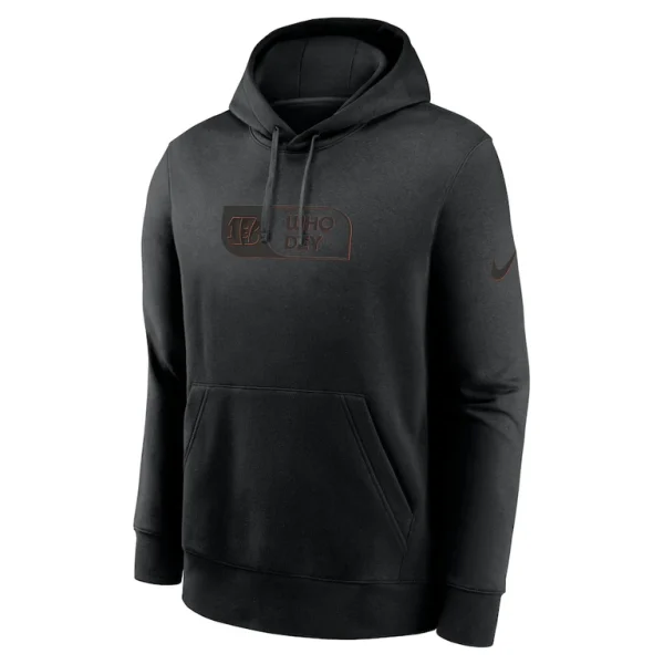 Cincinnati bengals nike edge french terry club pullover hoodie Black M