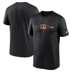 Cincinnati bengals nike horizontal lockup legend performance t shirt Black
