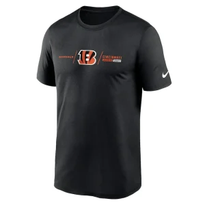 Cincinnati bengals nike horizontal lockup legend performance t shirt Black M
