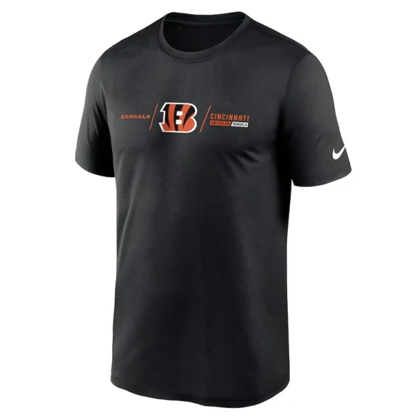 Cincinnati bengals nike horizontal lockup legend performance t shirt Black M