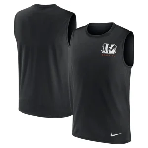 Cincinnati bengals nike large logo peformance muscle tank top Black