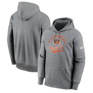 Cincinnati bengals nike performance fleece pullover hoodie Heather gray