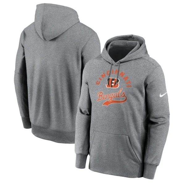 Cincinnati bengals nike performance fleece pullover hoodie Heather gray