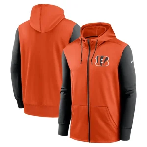 Cincinnati bengals nike performance full zip hoodie Orange
