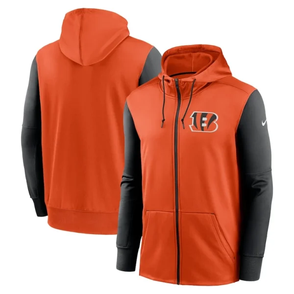Cincinnati bengals nike performance full zip hoodie Orange