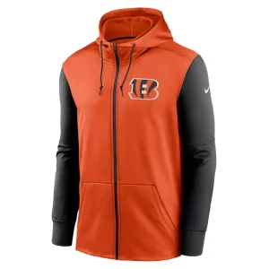 Cincinnati bengals nike performance full zip hoodie Orange M