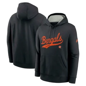 Cincinnati bengals nike rewind club logo pullover hoodie Black