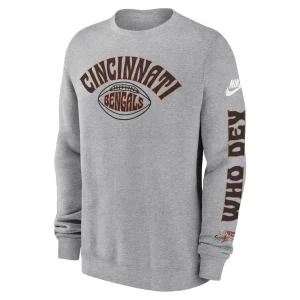 Cincinnati bengals nike rewind club pullover sweatshirt Charcoal M