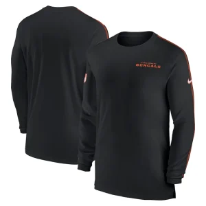 Cincinnati bengals nike sideline coach uv performance long sleeve t shirt Black