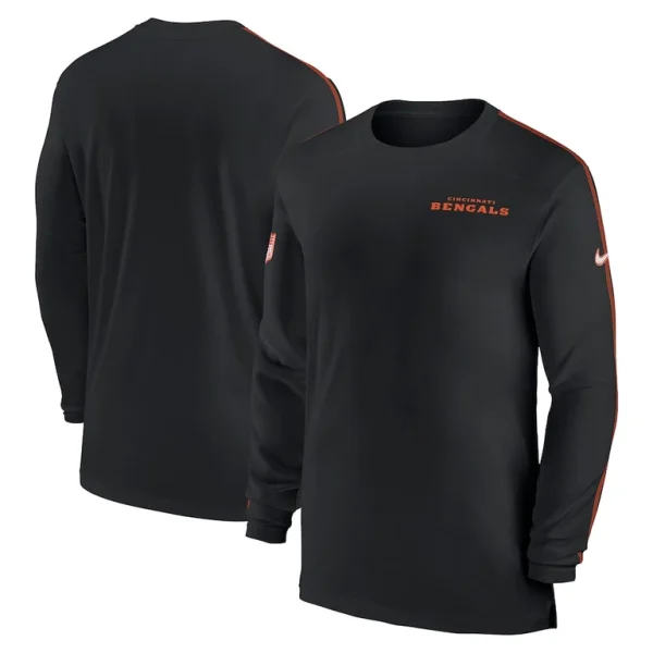 Cincinnati bengals nike sideline coach uv performance long sleeve t shirt Black