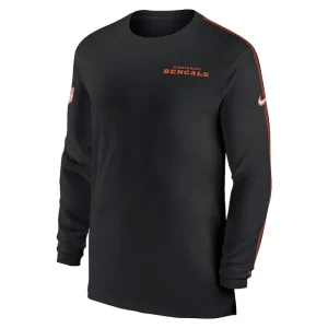 Cincinnati bengals nike sideline coach uv performance long sleeve t shirt Black M