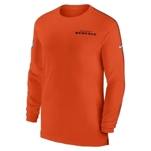 Cincinnati bengals nike sideline coach uv performance long sleeve t shirt Orange M