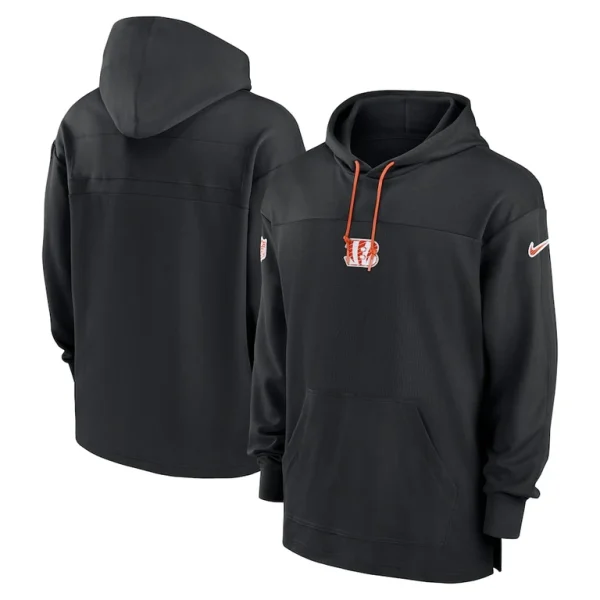 Cincinnati bengals nike sideline jersey performance pullover hoodie Black