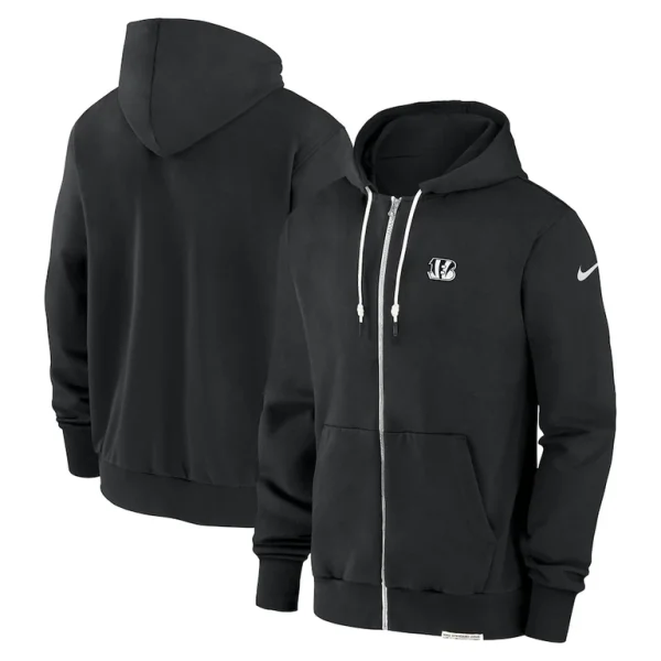 Cincinnati bengals nike sideline performance full zip hoodie jacket Black