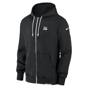 Cincinnati bengals nike sideline performance full zip hoodie jacket Black M