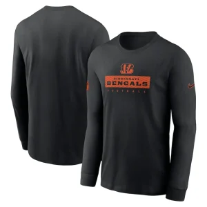 Cincinnati bengals nike sideline performance long sleeve t shirt Black