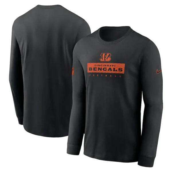 Cincinnati bengals nike sideline performance long sleeve t shirt Black