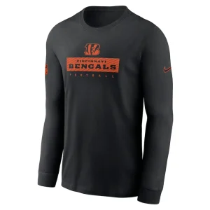 Cincinnati bengals nike sideline performance long sleeve t shirt Black M
