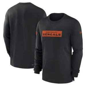 Cincinnati bengals nike sideline player performance long sleeve t shirt Black