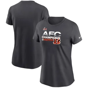 Cincinnati bengals nike womens 2021 afc champions locker room trophy collection t shirt anthracite Multi