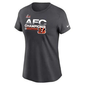 Cincinnati bengals nike womens 2021 afc champions locker room trophy collection t shirt anthracite Multi M