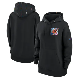 Cincinnati bengals nike womens 2023 nfl crucial catch club pullover hoodie Black