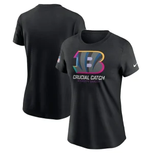 Cincinnati bengals nike womens 2024 nfl crucial catch tri blend t shirt Black