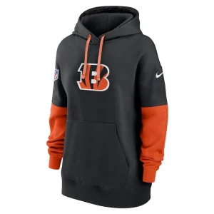 Cincinnati bengals nike womens 2024 sideline essential fleece pullover hoodie Black S