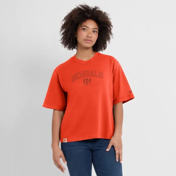 Cincinnati bengals nike womens arch boxy t shirt Orange XL