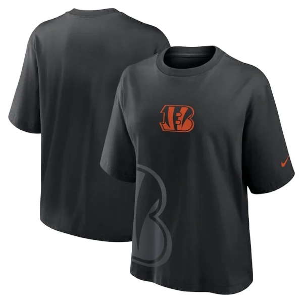 Cincinnati bengals nike womens boxy t shirt Black