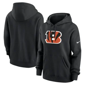 Cincinnati bengals nike womens club fleece pullover hoodie Black