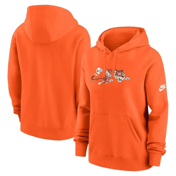 Cincinnati bengals nike womens club fleece pullover hoodie Orange
