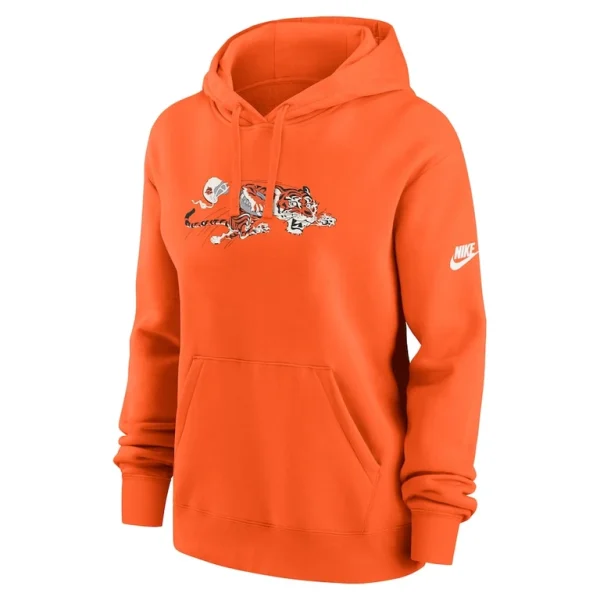 Cincinnati bengals nike womens club fleece pullover hoodie Orange S