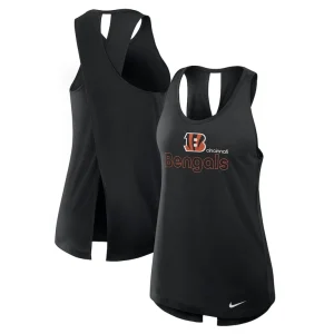 Cincinnati bengals nike womens crossback performance tank top Black