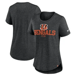 Cincinnati bengals nike womens fashion tri blend t shirt Heather black