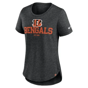Cincinnati bengals nike womens fashion tri blend t shirt Heather black S