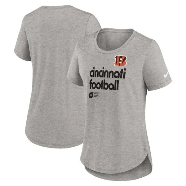 Cincinnati bengals nike womens fashion tri blend t shirt Heather gray