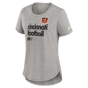 Cincinnati bengals nike womens fashion tri blend t shirt Heather gray S