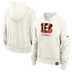 Cincinnati bengals nike womens gym vintage logo pullover hoodie Cream