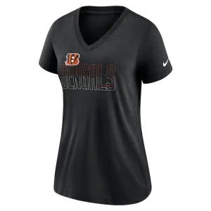 Cincinnati bengals nike womens lock up tri blend v neck t shirt Heathered black S