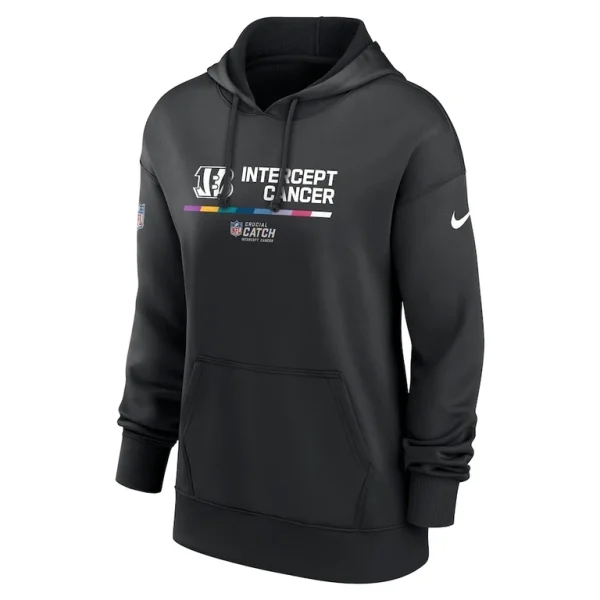 Cincinnati bengals nike womens nfl crucial catch therma performance pullover hoodie Black S