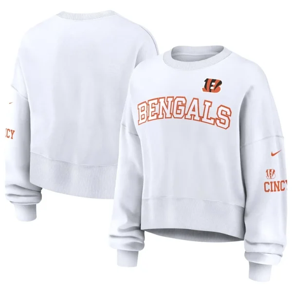 Cincinnati bengals nike womens oversized pullover sweatshirt White
