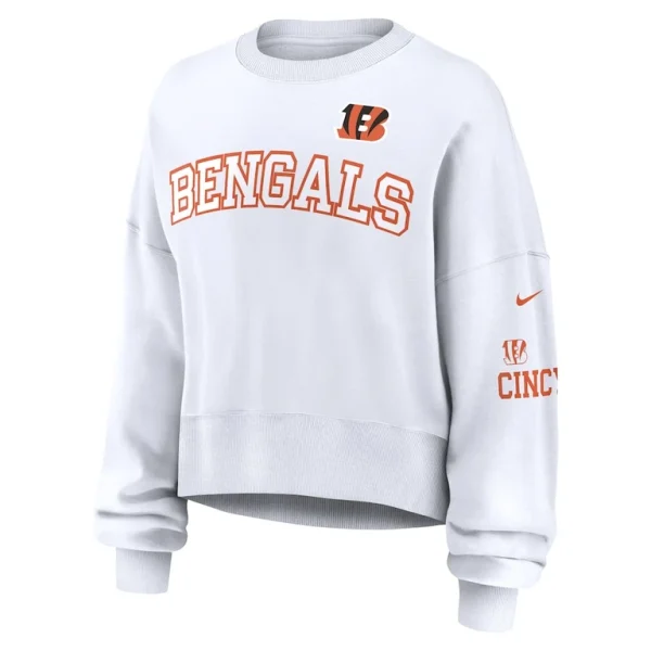 Cincinnati bengals nike womens oversized pullover sweatshirt White S
