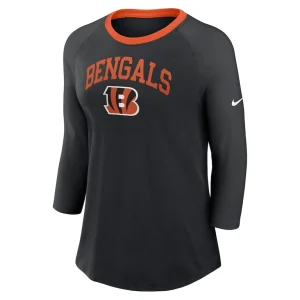 Cincinnati bengals nike womens raglan 34 sleeve t shirt Black S