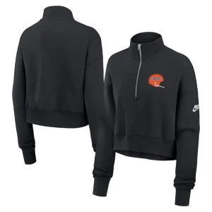 Cincinnati bengals nike womens rewind phoenix half zip sweatshirt Black