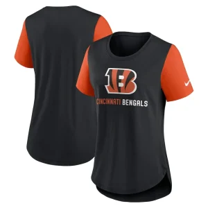 Cincinnati bengals nike womens team nod tri blend fashion t shirt Black