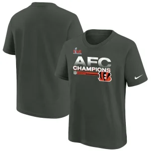 Cincinnati bengals nike youth 2021 afc champions locker room trophy collection t shirt anthracite Multi