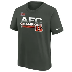 Cincinnati bengals nike youth 2021 afc champions locker room trophy collection t shirt anthracite Multi Yth M