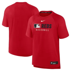 Cincinnati reds nike authentic collection pregame raglan performance t shirt Red
